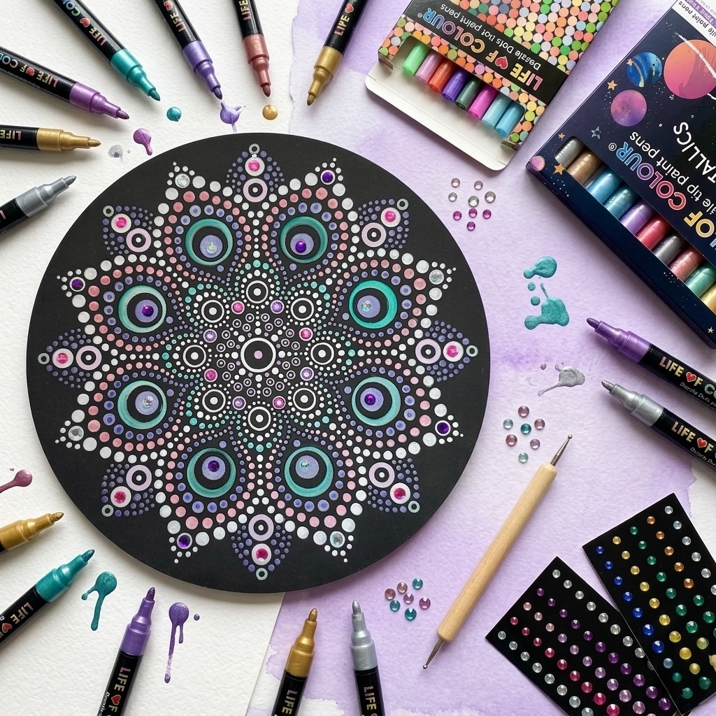 Life of Colour Dot Mandala Painting Kit - Leo the Lion