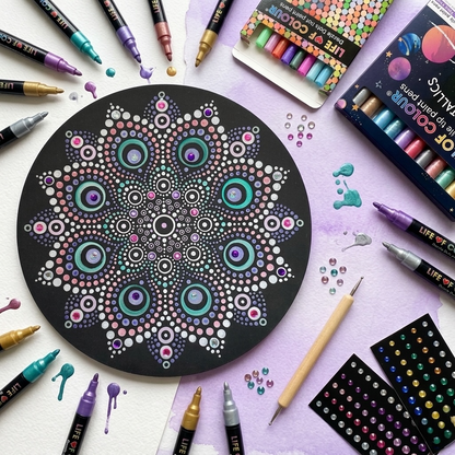 Life of Colour Dot Mandala Painting Kit - Leo the Lion