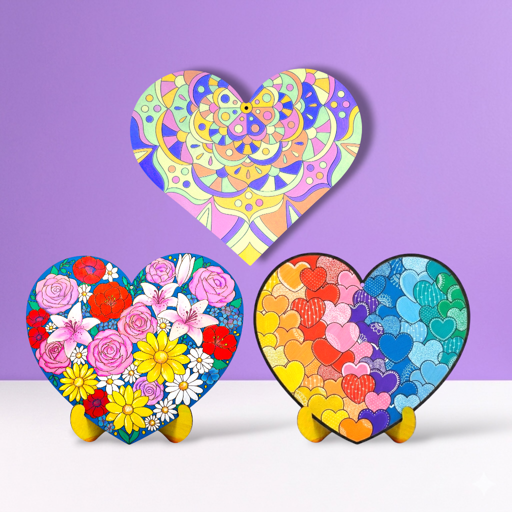 Heart Painting Kit - Bundle of 3 Hearts