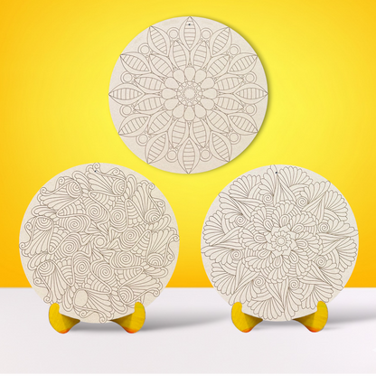 Zendoodle Painting Bundle of 3 - Nautilus, Clam Shell and Cowrie Shell
