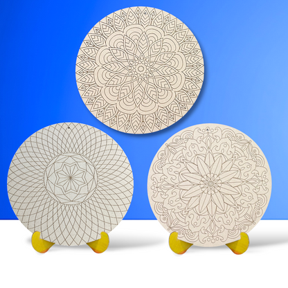 Mandala Painting Kit - Bundle of 3 (Dream Catcher, Solstice, Radial Balance)