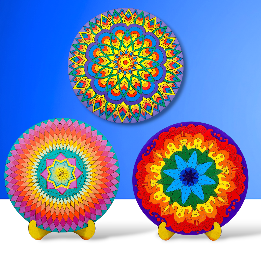 Mandala Painting Kit - Bundle of 3 (Dream Catcher, Solstice, Radial Balance)