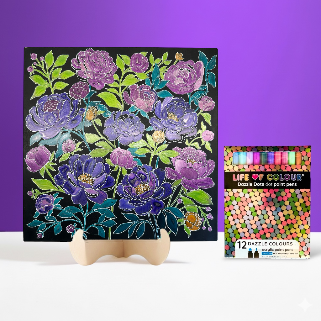 Metal Poster Painting Kit - Peonies