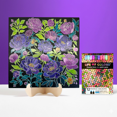 Metal Poster Painting Kit - Peonies