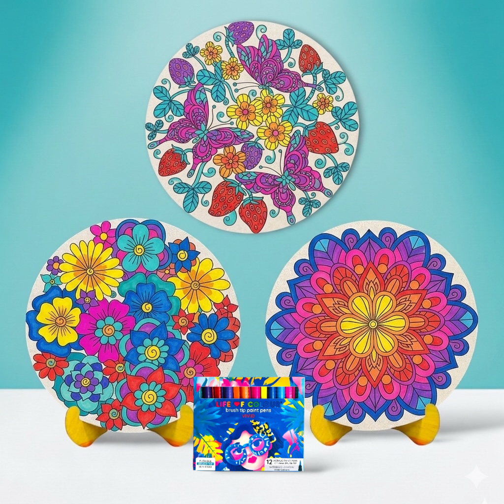 Flower Painting Bundle - Happy Garden, Golden Blooms and Strawberry Fields