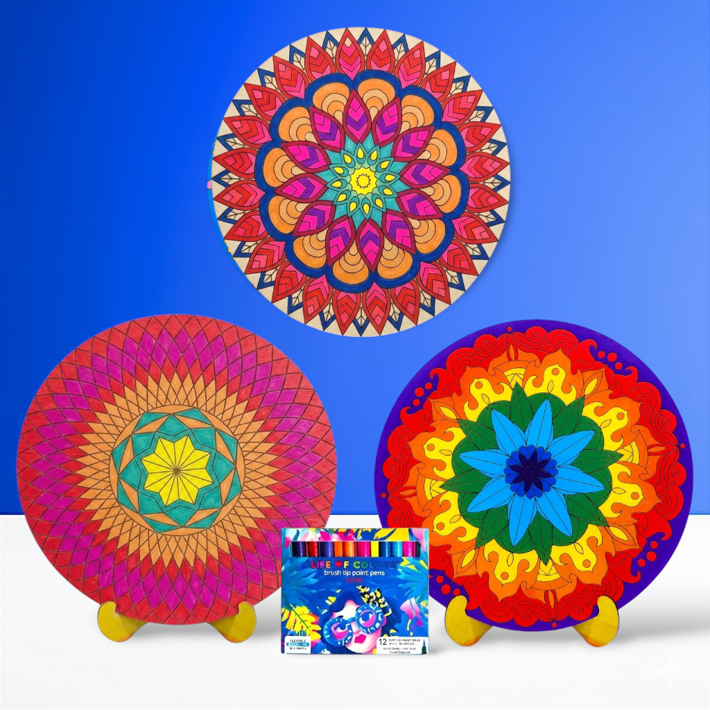 Mandala Painting Kit - Bundle of 3 (Dream Catcher, Solstice, Radial Balance)