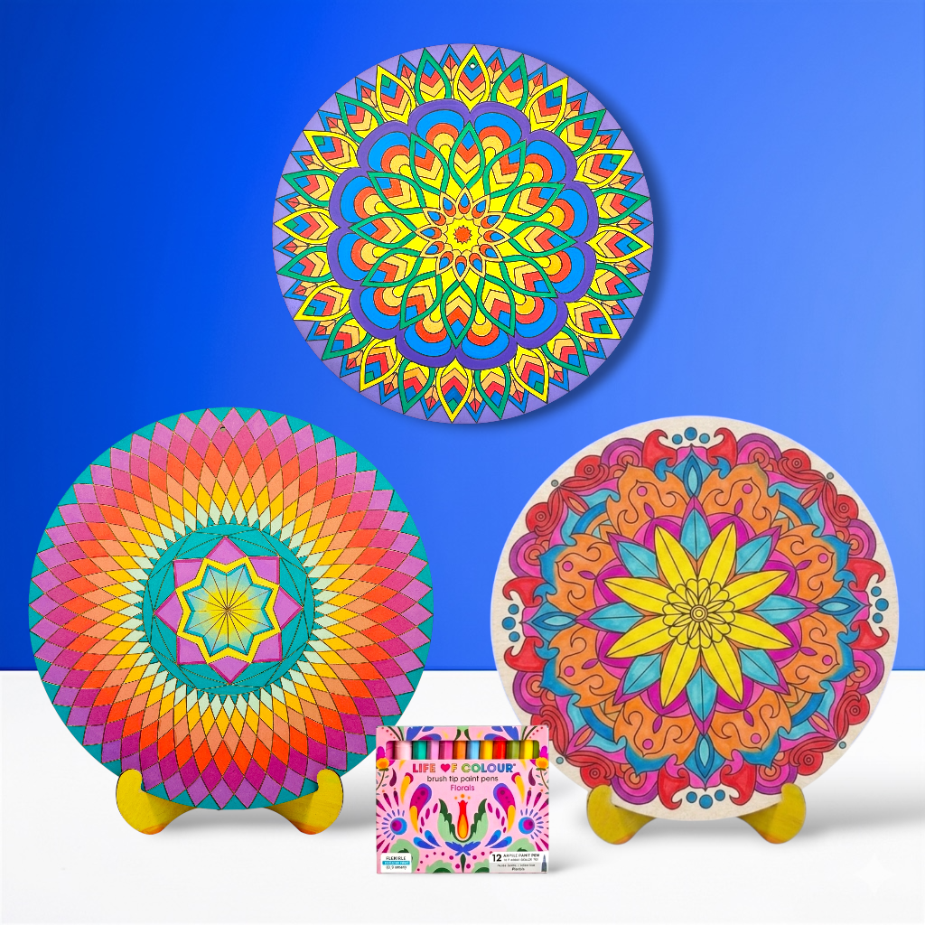 Mandala Painting Kit - Bundle of 3 (Dream Catcher, Solstice, Radial Balance)