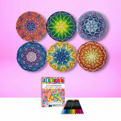 Life of Colour Mini Mandala Painting Kit Bundle of 6
