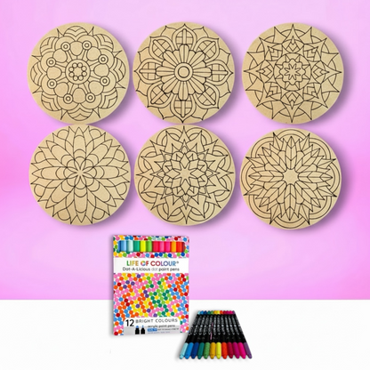 Life of Colour Mini Mandala Painting Kit Bundle of 6