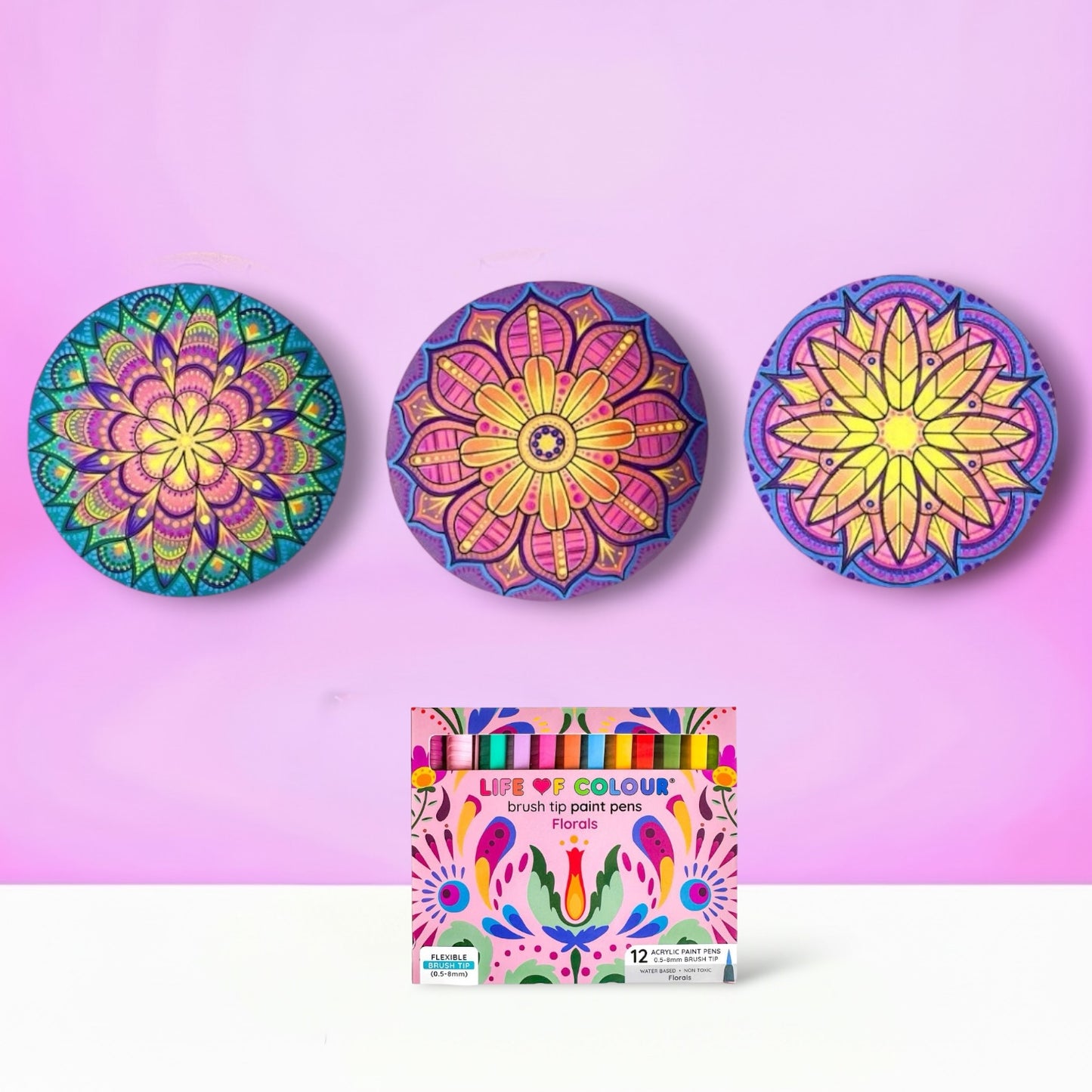 Life of Colour Mini Mandala Painting Kit Bundle of 3 (Group 2)
