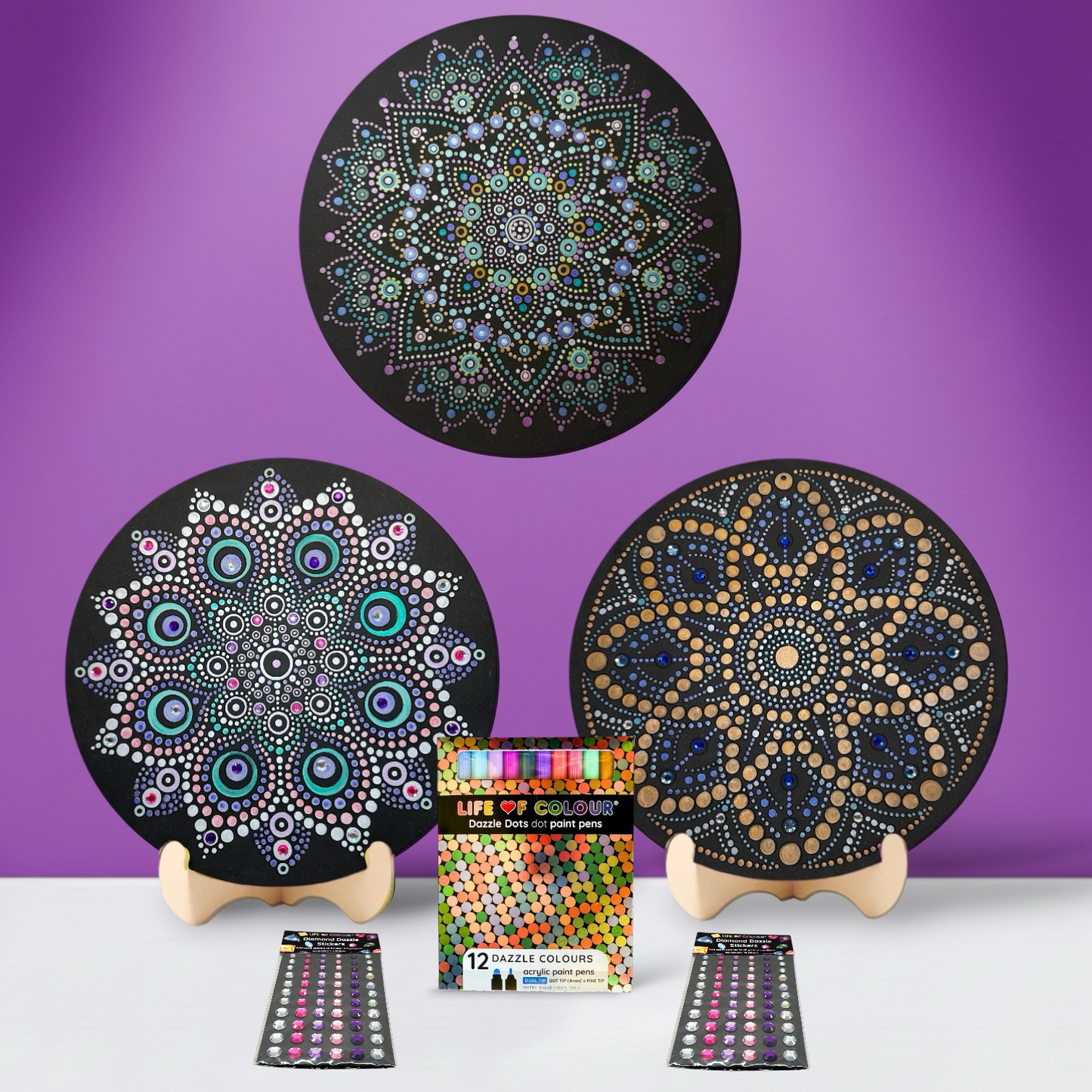 Dot Mandala Painting Kit - Bundle of 3 (Leo, Pegasus and Aquila)