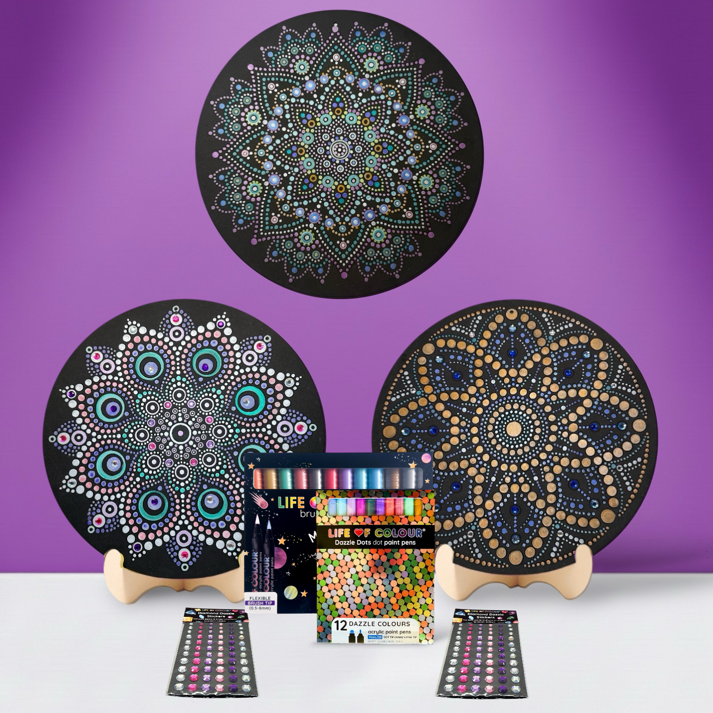 Dot Mandala Painting Kit - Bundle of 3 (Leo, Pegasus and Aquila)
