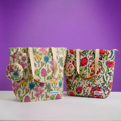 DIY Doodle Bag Bundle - Wildflower & Dreamy Flowers Tote Bags & Acrylic Markers