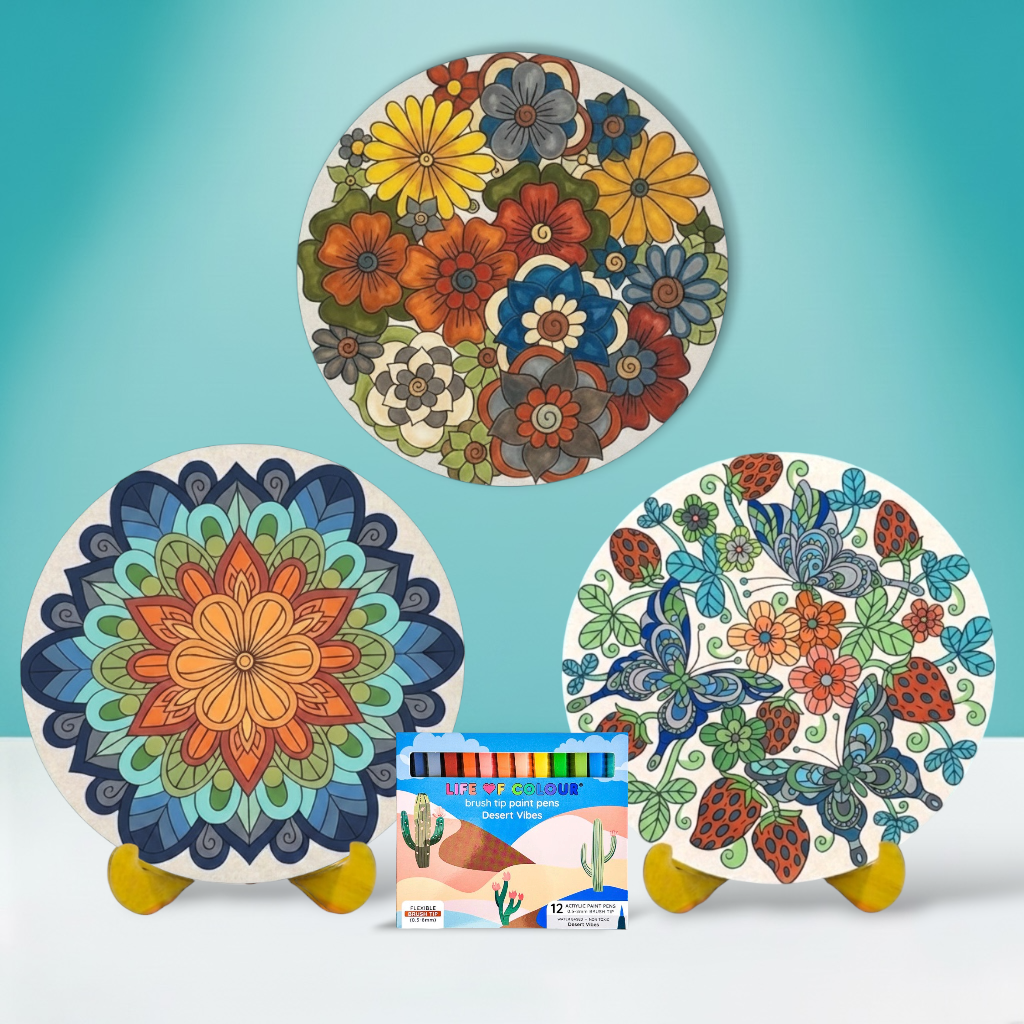 Flower Painting Bundle - Happy Garden, Golden Blooms and Strawberry Fields