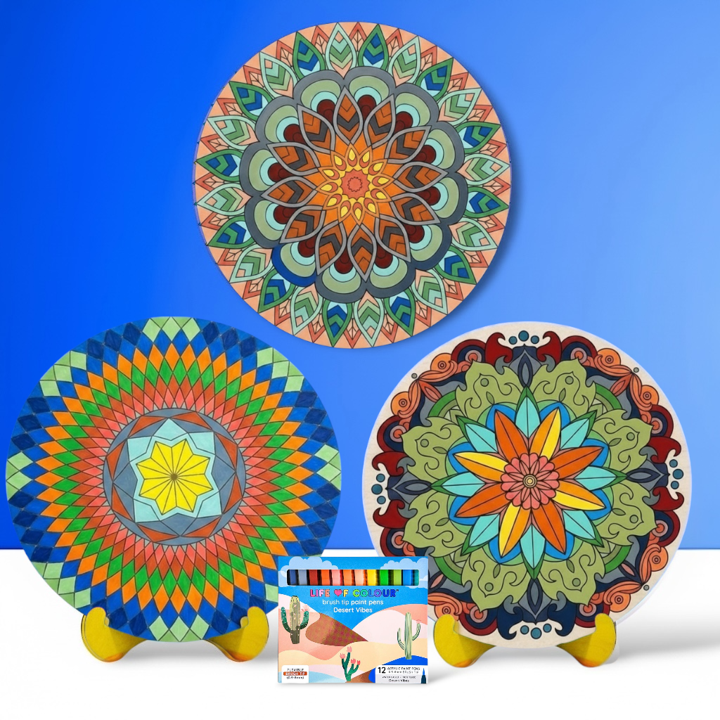 Mandala Painting Kit - Bundle of 3 (Dream Catcher, Solstice, Radial Balance)