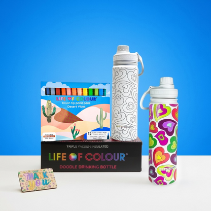 Doodle Drinking Bottle Painting Kit - Heart Design