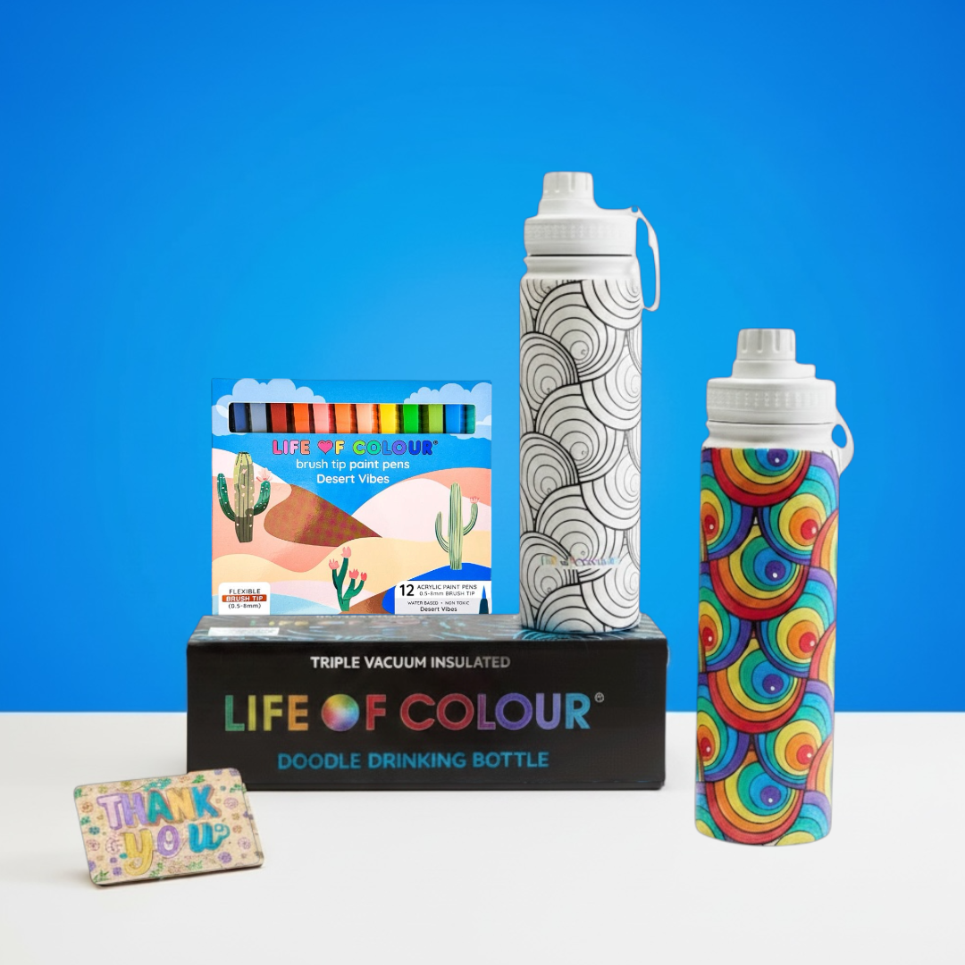 Doodle Drinking Bottle Painting Kit - Zendoodle Design