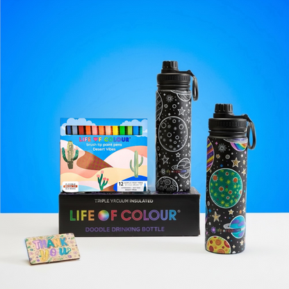 Doodle Drinking Bottle Painting Kit - Space Design