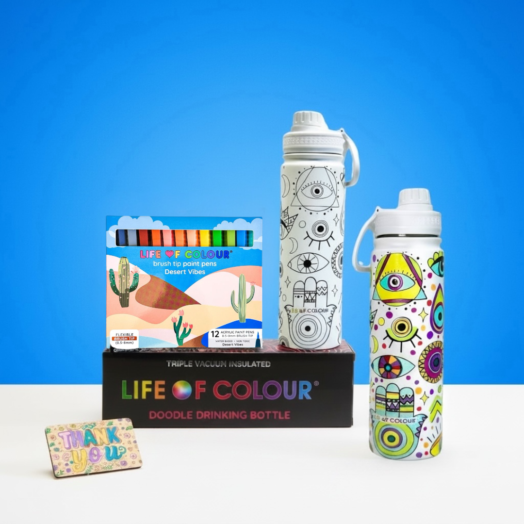 Doodle Drinking Bottle Painting Kit - Mystical Design