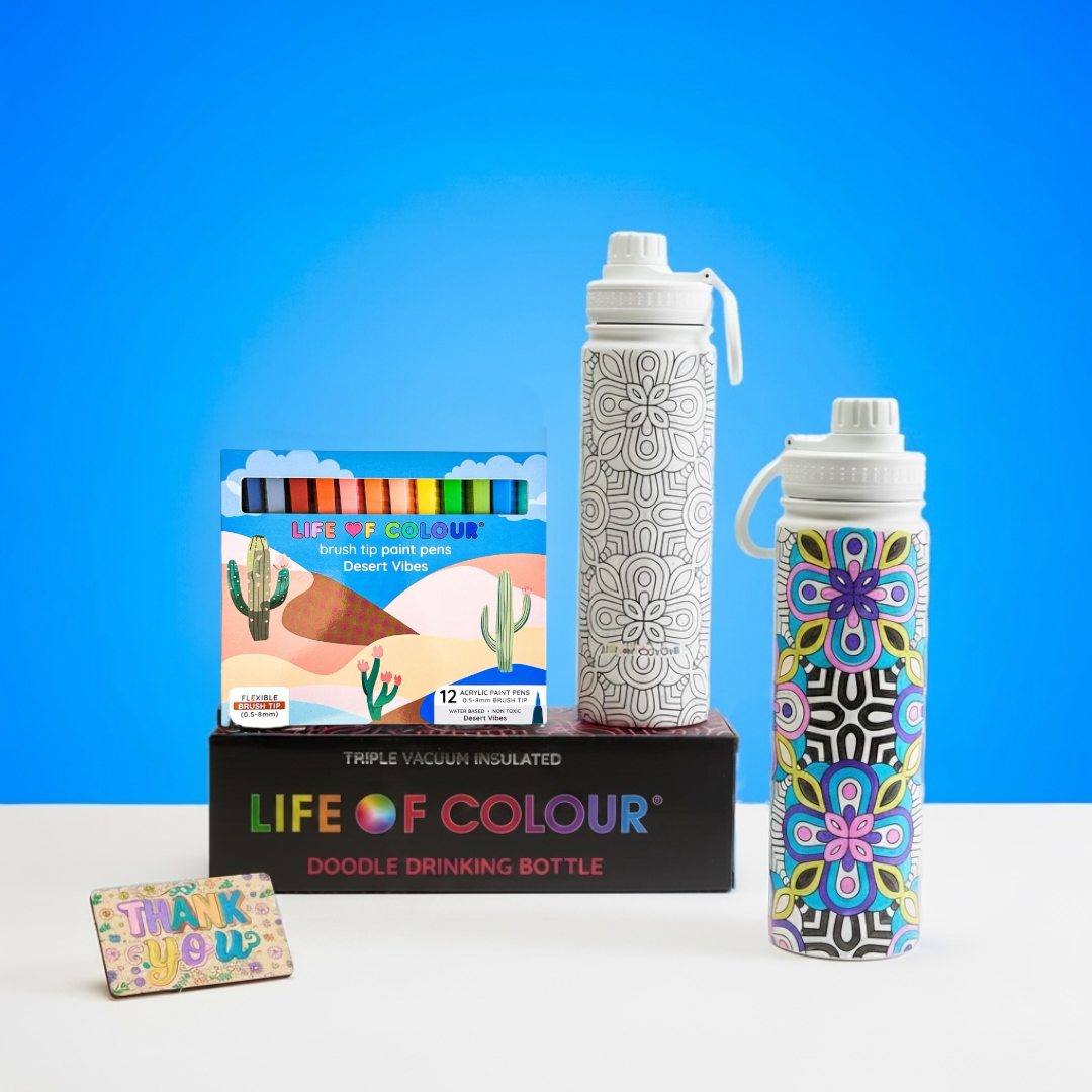 Doodle Drinking Bottle Painting Kit - Mandala Design