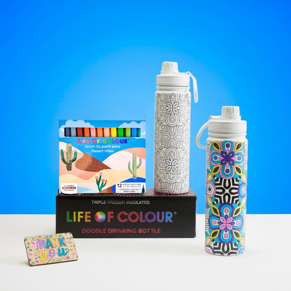 Doodle Drinking Bottle Painting Kit - Mandala Design