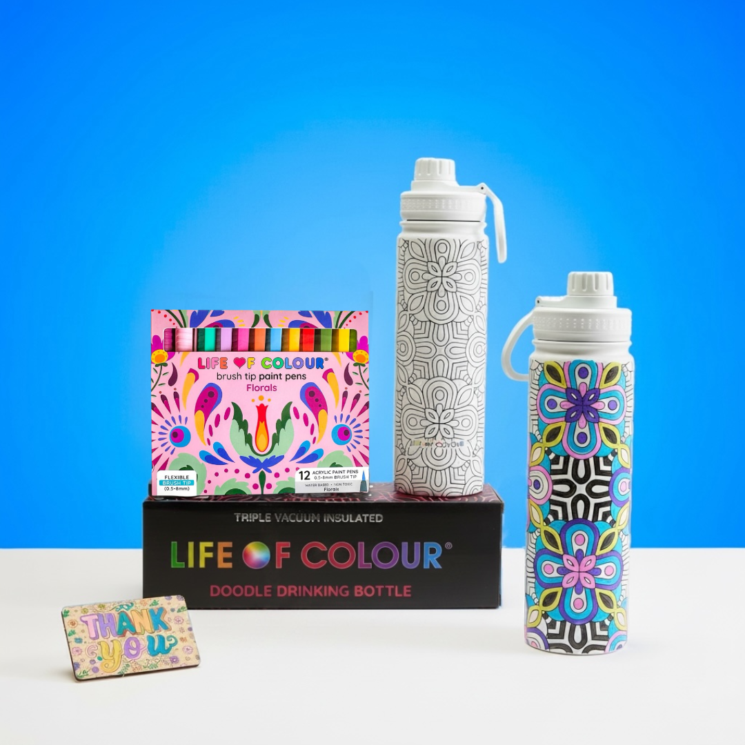 Doodle Drinking Bottle Painting Kit - Mandala Design