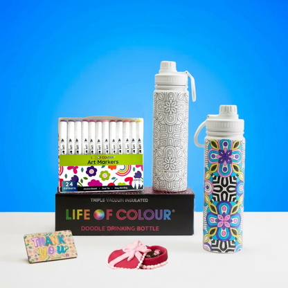 Doodle Drinking Bottle Painting Kit - Mandala Design