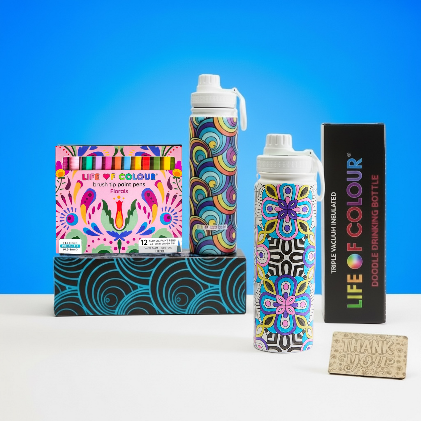 Doodle Drinking Bottle Painting Kit - Mandala Design