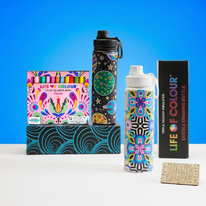 Doodle Drinking Bottle Painting Kit - Mandala Design
