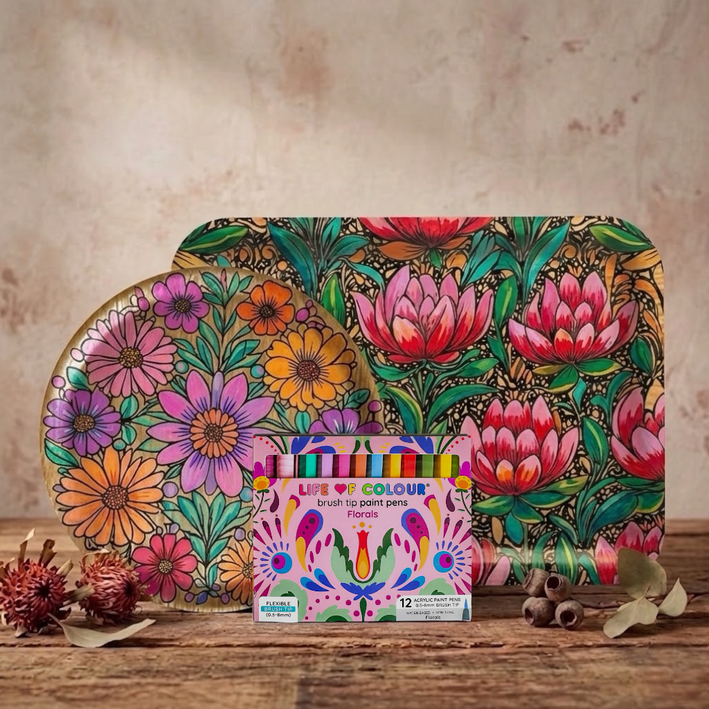 DIY Wooden Tray Kit Bundle - Daisies and Proteas