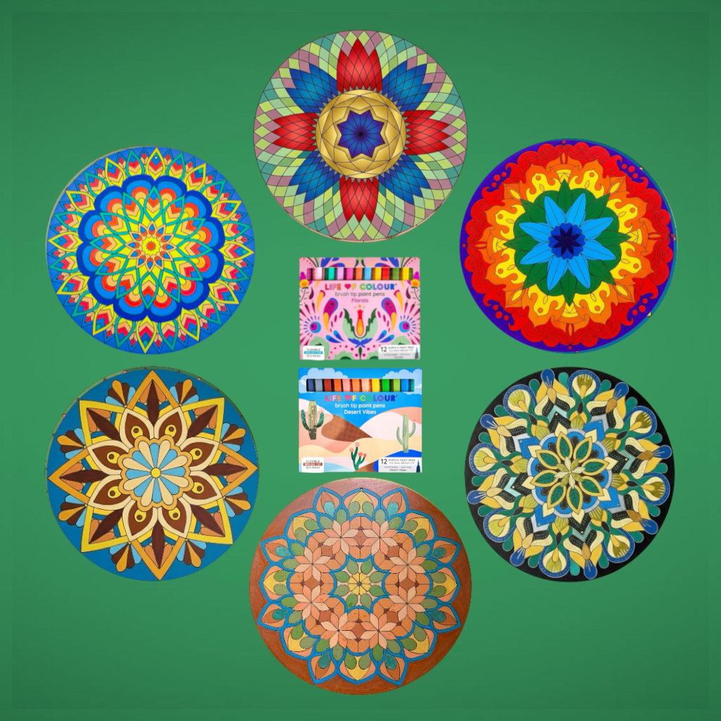 Life of Colour Mega Mandala Painting Kit - Bundle of 6