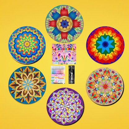 Life of Colour Mega Mandala Painting Kit - Bundle of 6