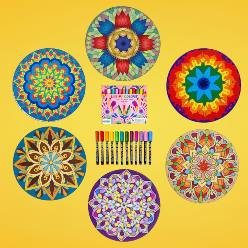 Life of Colour Mega Mandala Painting Kit - Bundle of 6