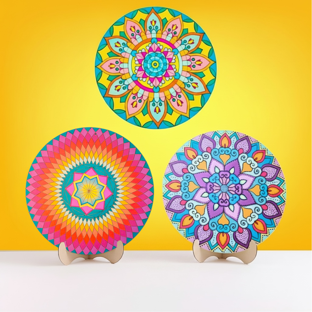 Life of Colour Mandala Painting Kit - Bundle of 3 (Part 2- No Pens)