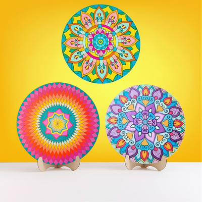Life of Colour Mandala Painting Kit - Bundle of 3 (Part 2- No Pens)