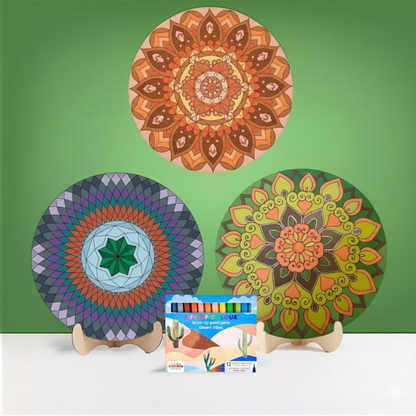 Life of Colour Mandala Painting Kit - Bundle of 3 (Radial Balance, Phoenix and Botanica)