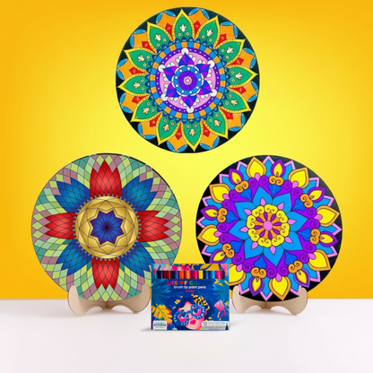 Life of Colour Mandala Painting Kit - Bundle of 3 (Radial Balance, Phoenix and Botanica)