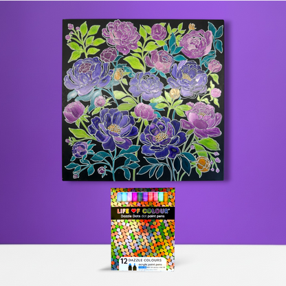 Metal Poster Painting Kit - Peonies