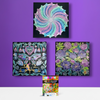 Metal Poster Painting Kit Bundle of 3 - Peonies, Spiral and Mystical - Image 1