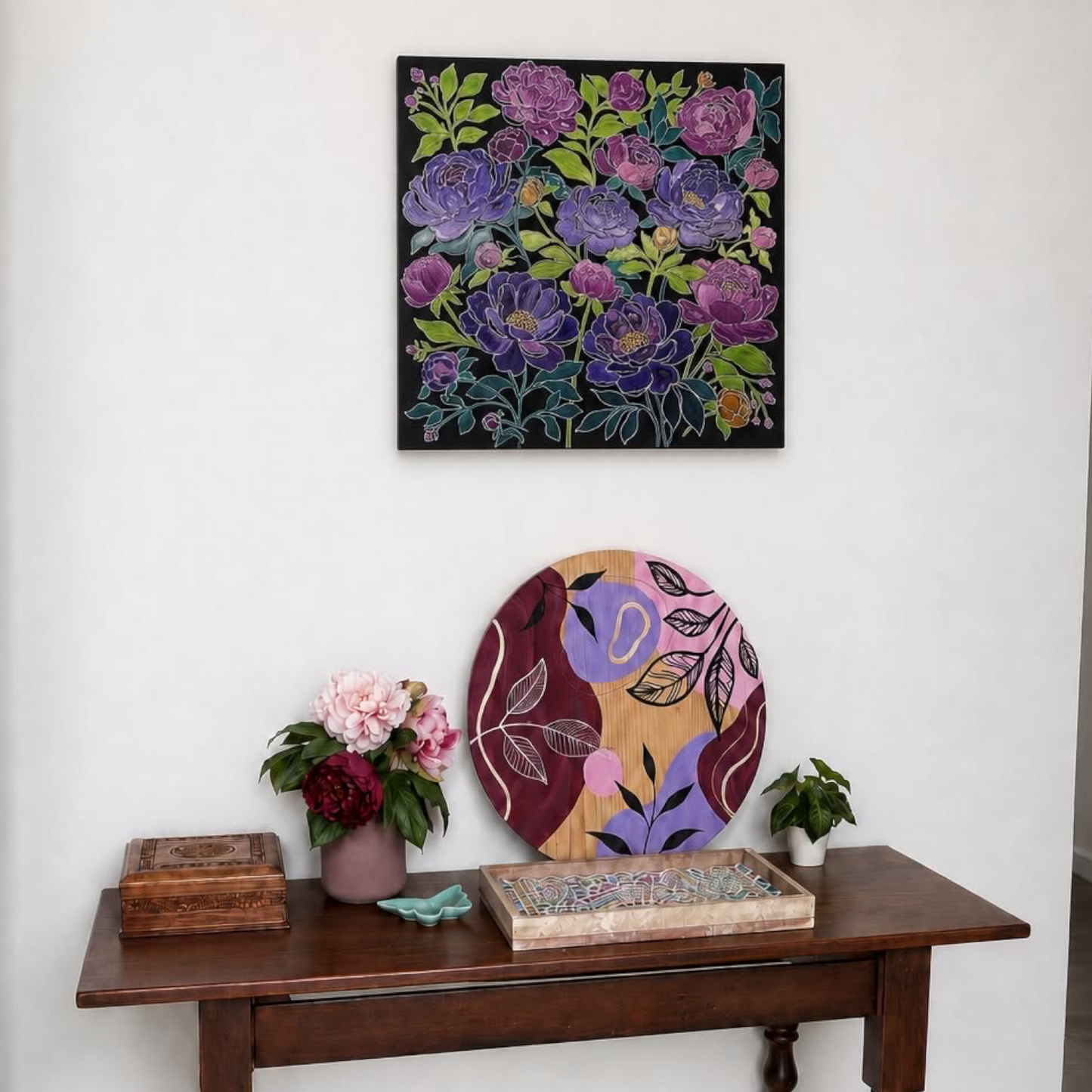 Metal Poster Painting Kit - Peonies
