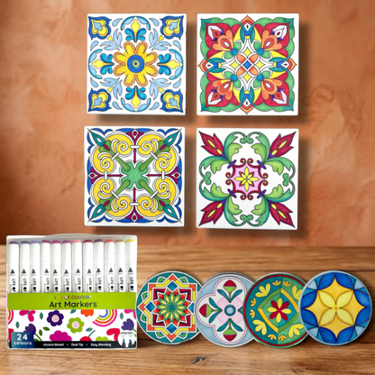 Ceramic Tiles and Coasters Painting Kit