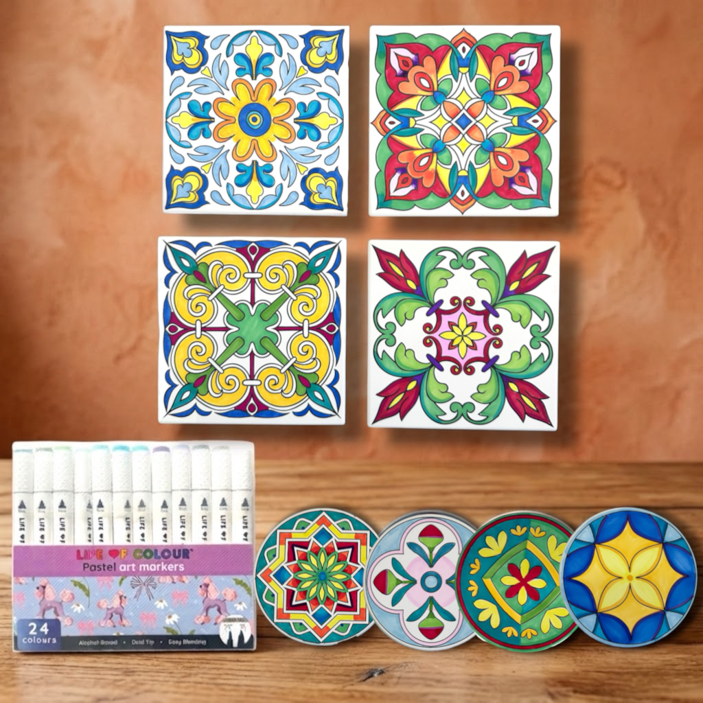 Ceramic Tiles and Coasters Painting Kit
