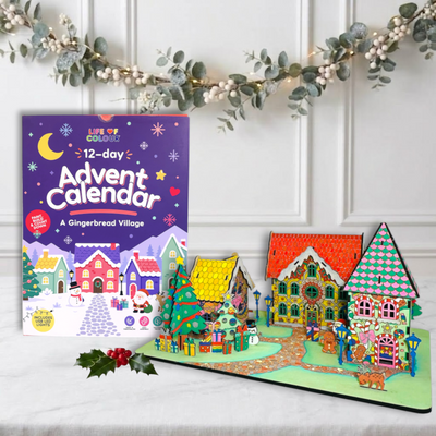 🎄 12-Day Advent Calendar – Create a Gingerbread Village 🏠✨