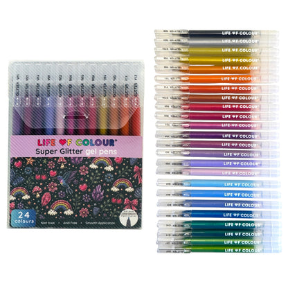 Super Glitter Gel Pens - Set of 24