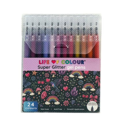 Super Glitter Gel Pens - Set of 24