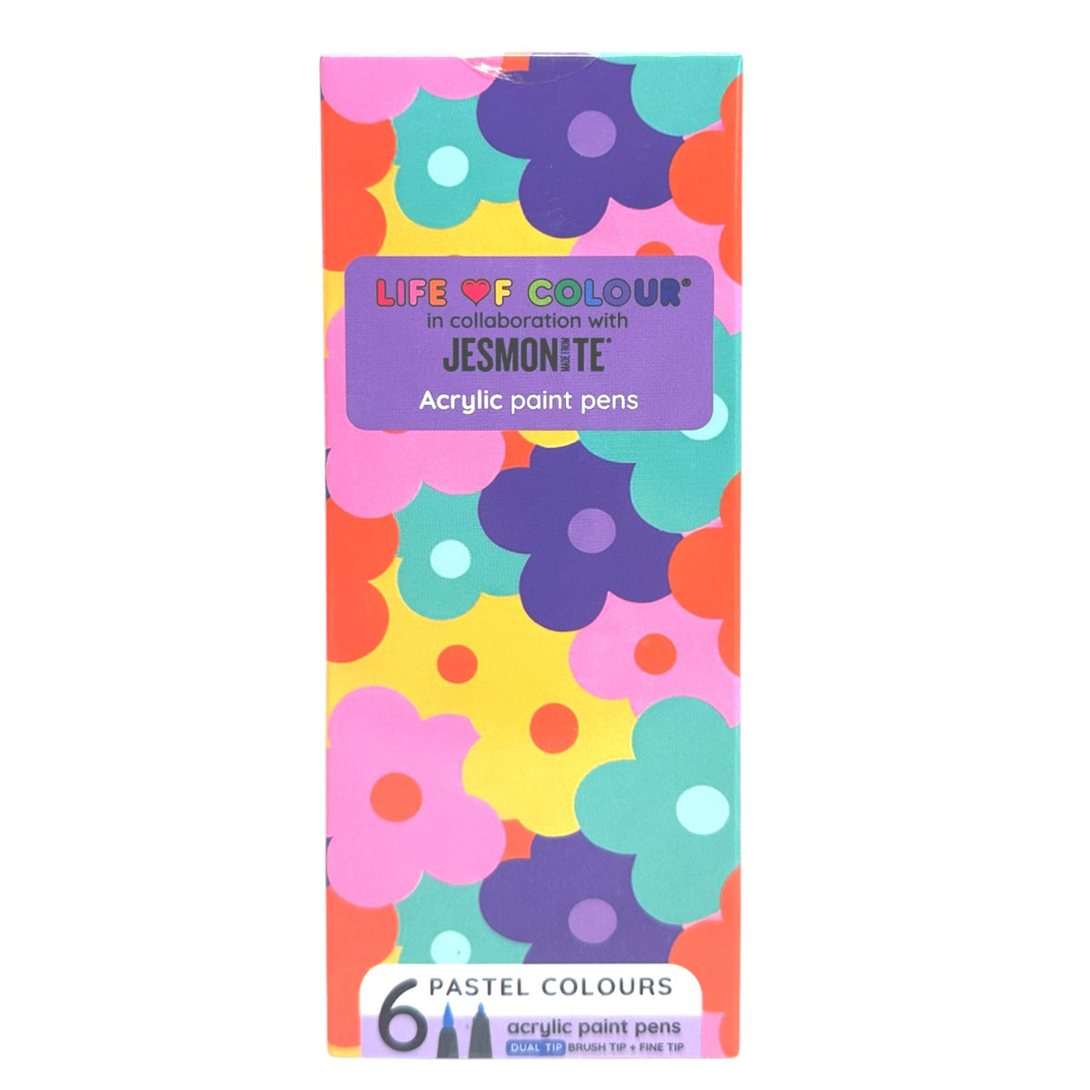 Jesmonite® x Life of Colour Pastel Colour Dual Tip Acrylic Paint Pens - Set of 6