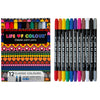 Classic Colour Dual Tip Acrylic Paint Pens - Set of 12 Brush and Fine Tip - Image 2