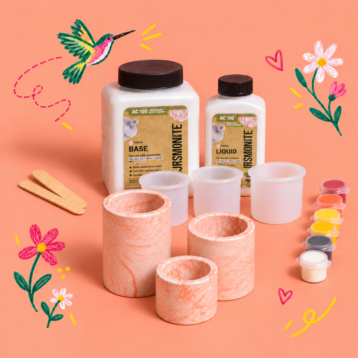 Jesmonite® x Life of Colour Creative Kit - Candle Holders