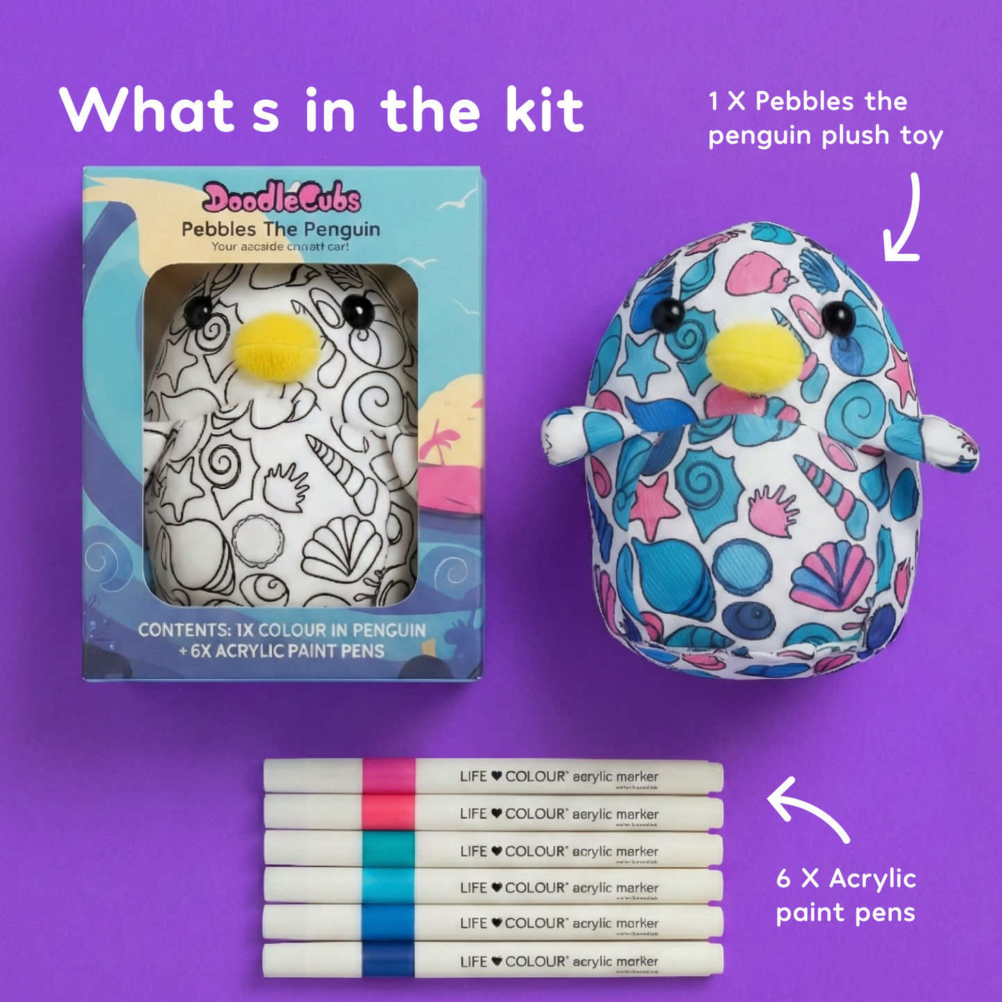 DIY Doodle Cubs - Pebbles the Penguin