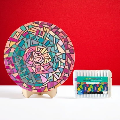 Life of Colour Mosaic Painting Kit - Rose with Acrylic markers
